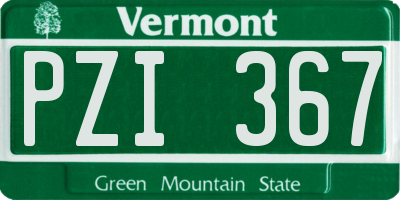 VT license plate PZI367