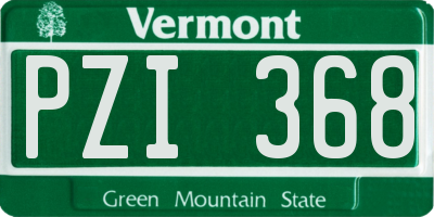 VT license plate PZI368