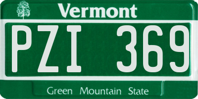 VT license plate PZI369
