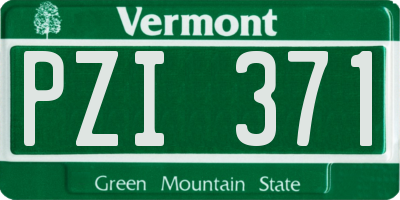 VT license plate PZI371