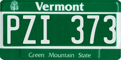 VT license plate PZI373