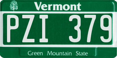 VT license plate PZI379