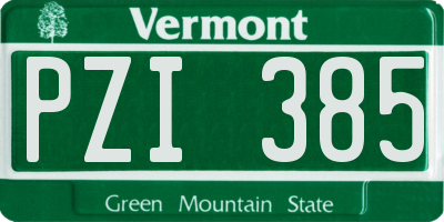 VT license plate PZI385
