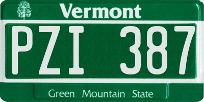 VT license plate PZI387