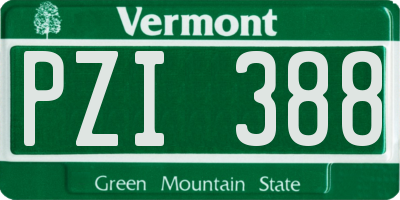 VT license plate PZI388