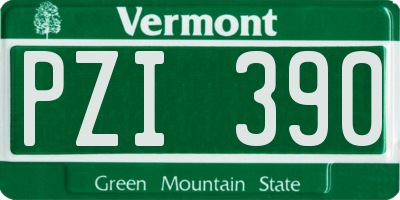 VT license plate PZI390