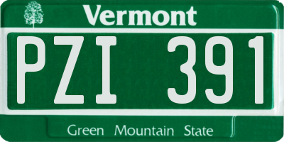 VT license plate PZI391
