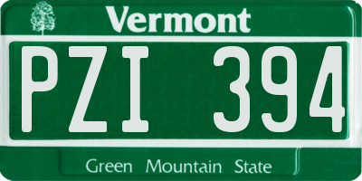VT license plate PZI394