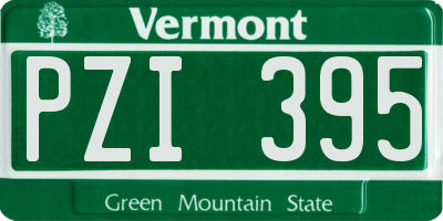 VT license plate PZI395
