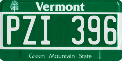 VT license plate PZI396