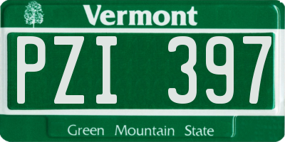 VT license plate PZI397