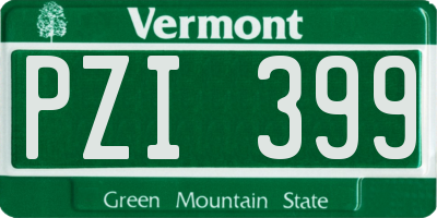 VT license plate PZI399