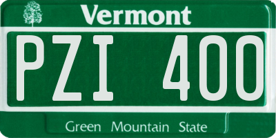 VT license plate PZI400