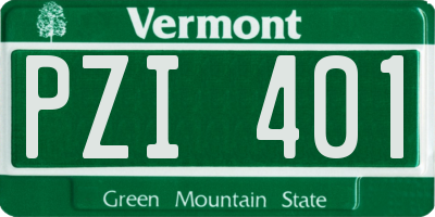 VT license plate PZI401