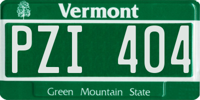 VT license plate PZI404