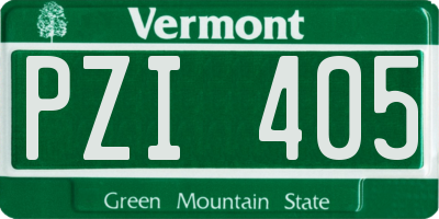VT license plate PZI405