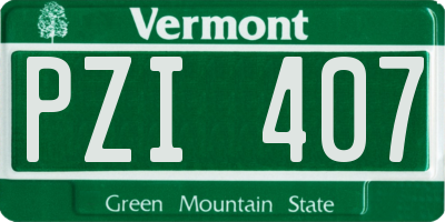 VT license plate PZI407