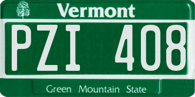 VT license plate PZI408