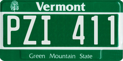 VT license plate PZI411