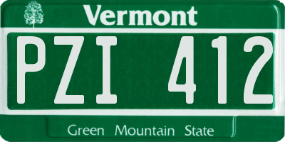 VT license plate PZI412