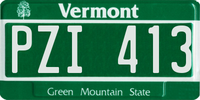 VT license plate PZI413