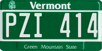 VT license plate PZI414
