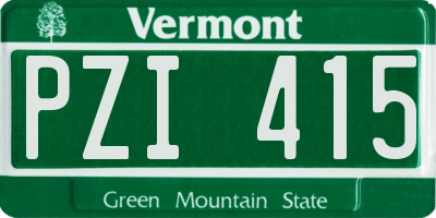 VT license plate PZI415