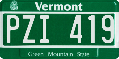 VT license plate PZI419