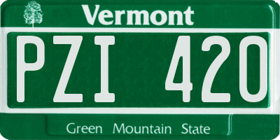 VT license plate PZI420