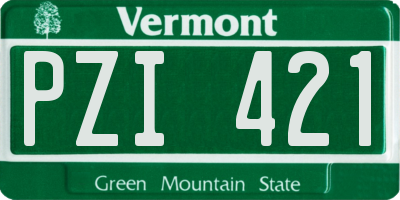 VT license plate PZI421