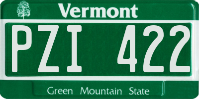 VT license plate PZI422