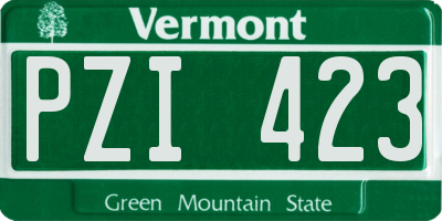 VT license plate PZI423