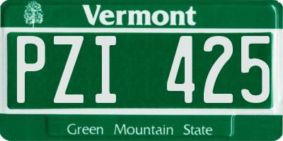 VT license plate PZI425