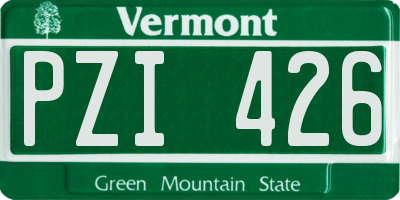 VT license plate PZI426
