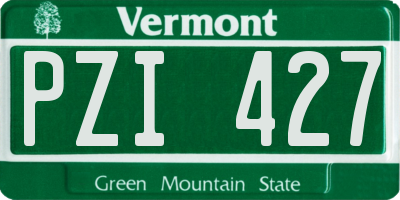 VT license plate PZI427
