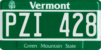 VT license plate PZI428