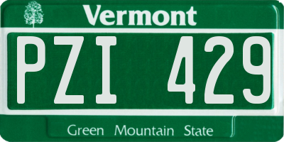 VT license plate PZI429