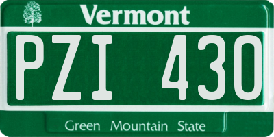 VT license plate PZI430