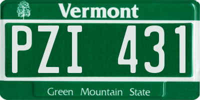 VT license plate PZI431