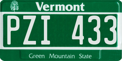VT license plate PZI433