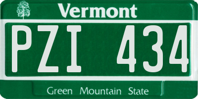 VT license plate PZI434