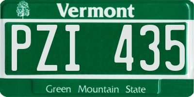 VT license plate PZI435