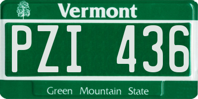 VT license plate PZI436