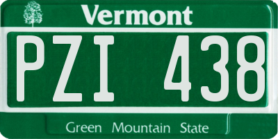 VT license plate PZI438