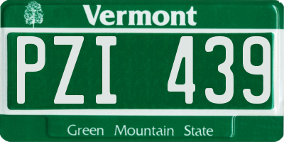 VT license plate PZI439