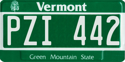 VT license plate PZI442