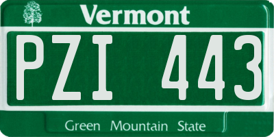 VT license plate PZI443