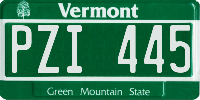 VT license plate PZI445