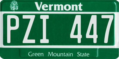 VT license plate PZI447