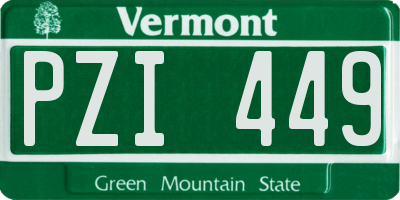 VT license plate PZI449